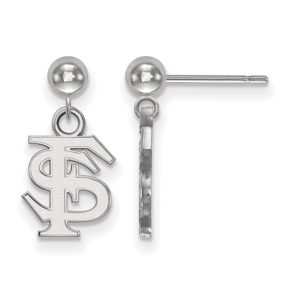 Sterlingsilber Rhodiniert Logoart Florida State University F S Hängend Kugel Ohrstecker