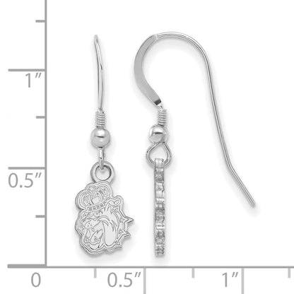 Sterlingsilber Rhodiniert Logoart James Madison University Duke Hund Extra Klein Hängend Draht Ohrringe