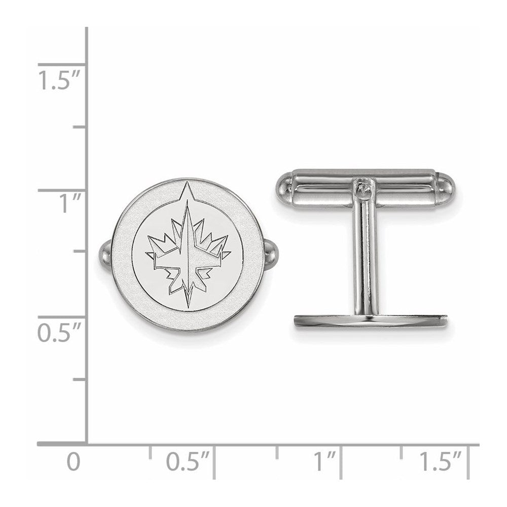 Sterlingsilber Rhodiniert Nhl Logoart Winnipeg Jets Manschette Knöpfe