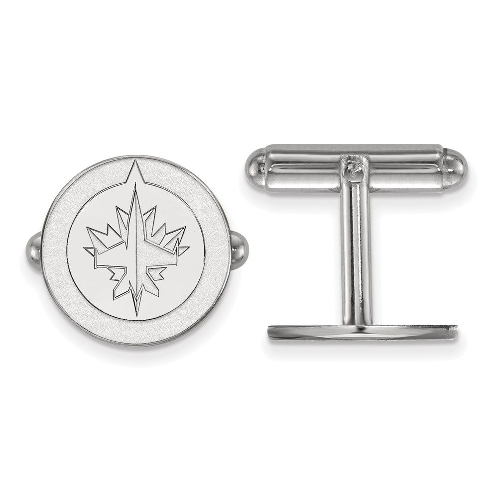 Sterlingsilber Rhodiniert Nhl Logoart Winnipeg Jets Manschette Knöpfe