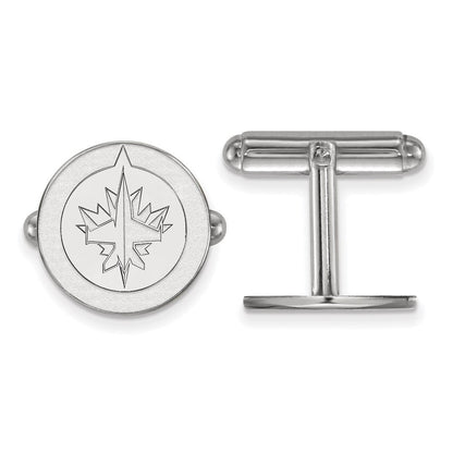 Sterlingsilber Rhodiniert Nhl Logoart Winnipeg Jets Manschette Knöpfe