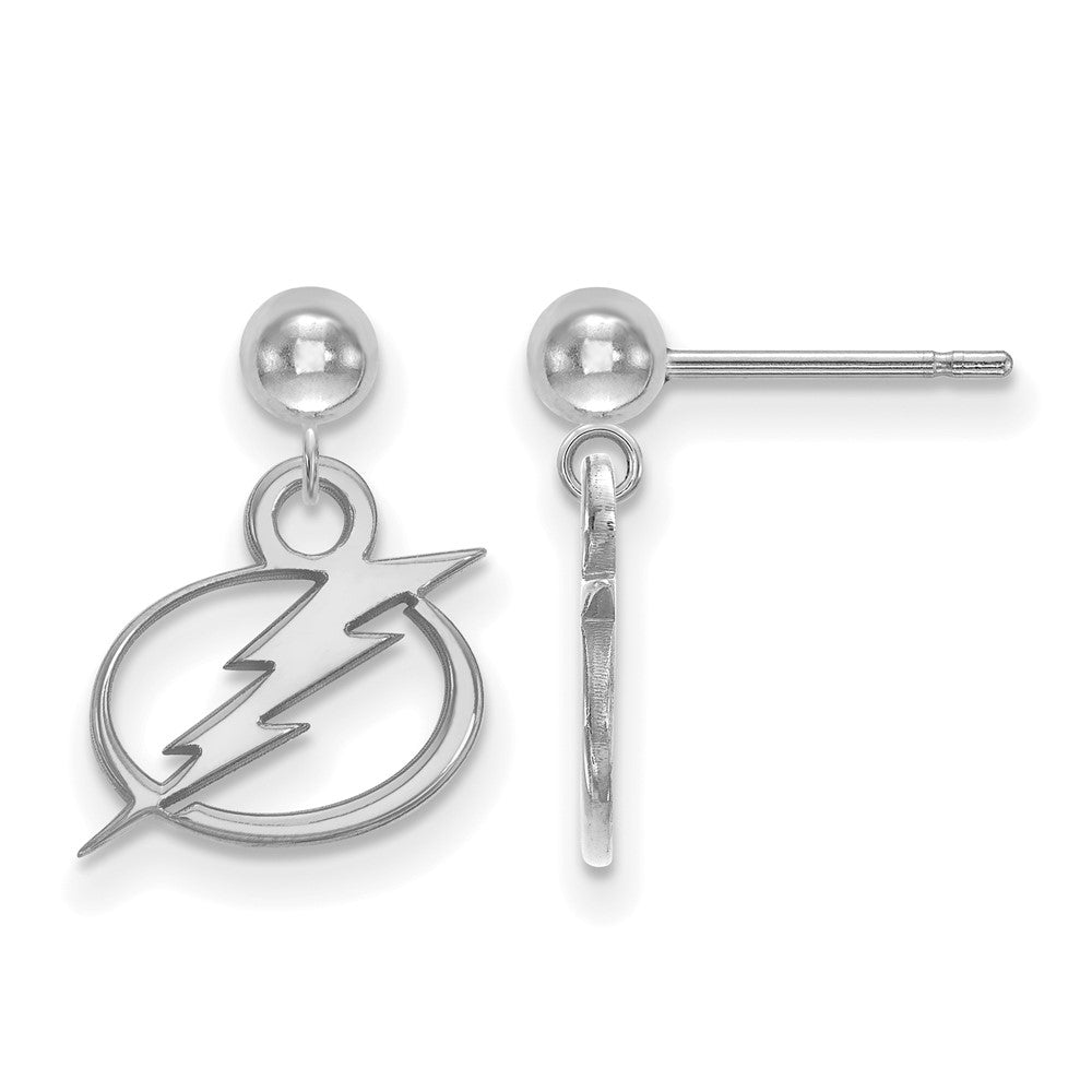 Sterlingsilber Rhodiniert Nhl Logoart Tampa Bay Blitz Hängend Kugel Ohrstecker