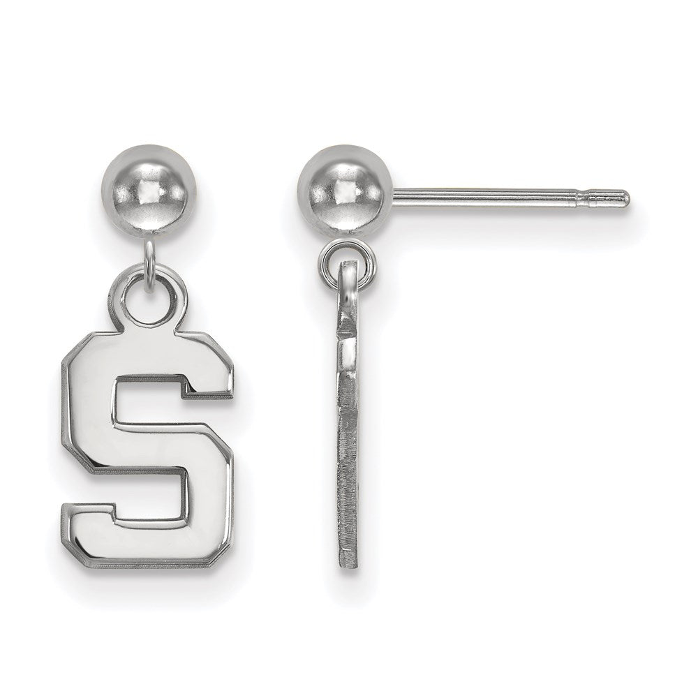 Sterlingsilber Rhodiniert Logoart Michigan State University Buchstabe S Hängend Kugel Ohrstecker
