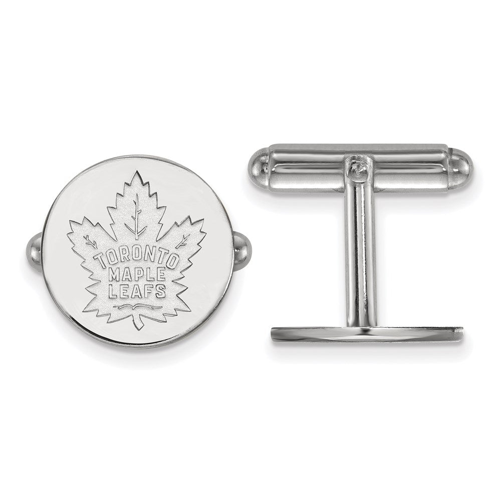 Sterlingsilber Rhodiniert Nhl Logoart Toronto Maple Leafs Manschette Knöpfe
