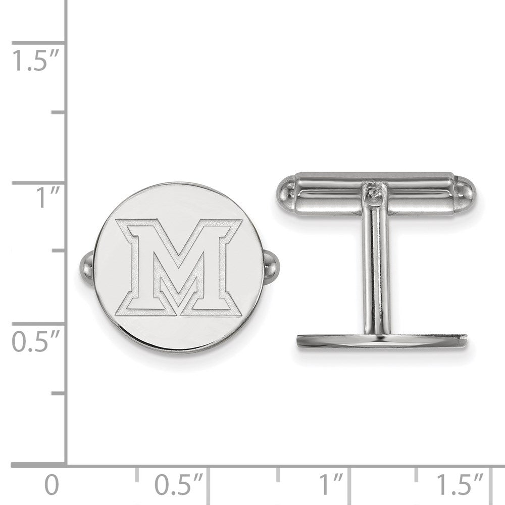 Sterlingsilber Rhodiniert Logoart Miami University Ohio Manschette Knöpfe