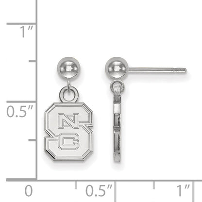 Sterlingsilber Rhodiniert Logoart North Carolina State University N C S Hängend Kugel Ohrstecker