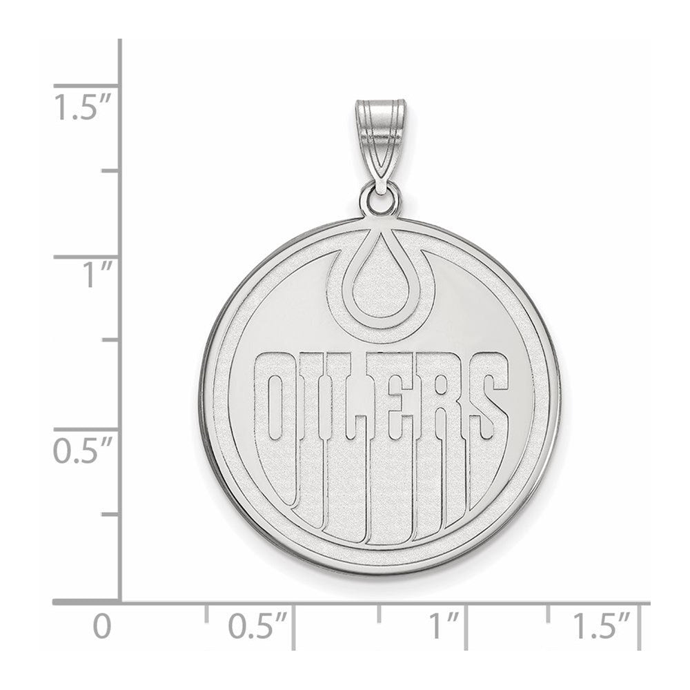 Sterlingsilber Rhodiniert Nhl Logoart Edmonton Oilers Extra Groß Anhänger