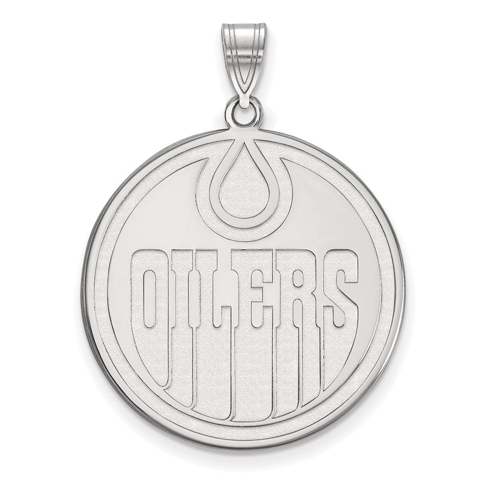 Sterlingsilber Rhodiniert Nhl Logoart Edmonton Oilers Extra Groß Anhänger