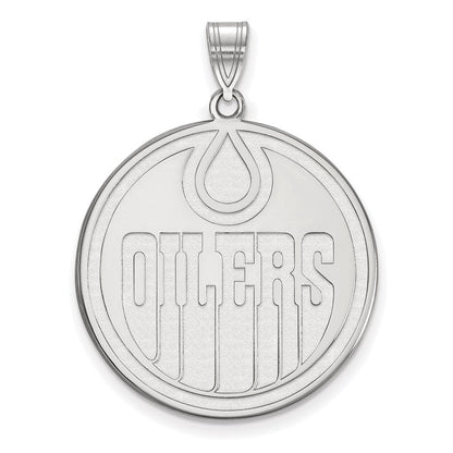 10K Weißgold Nhl Logoart Edmonton Oilers Extra Groß Anhänger