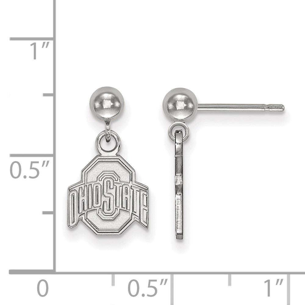 Sterlingsilber Rhodiniert Logoart The Ohio State University Hängend Kugel Ohrstecker