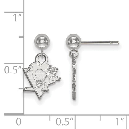 Sterlingsilber Rhodiniert Nhl Logoart Pittsburgh Penguins Hängend Ohrstecker