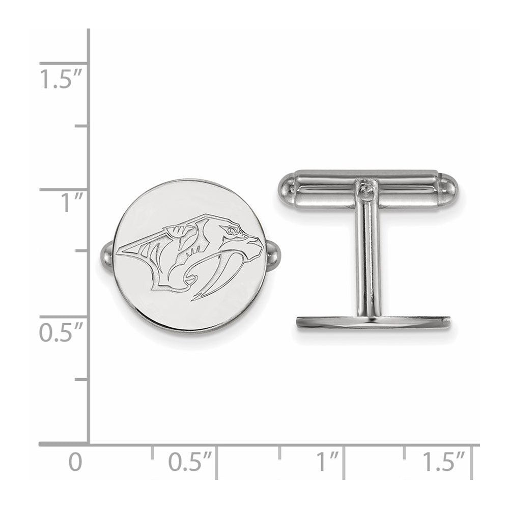Sterlingsilber Rhodiniert Nhl Logoart Nashville Predators Manschette Knöpfe