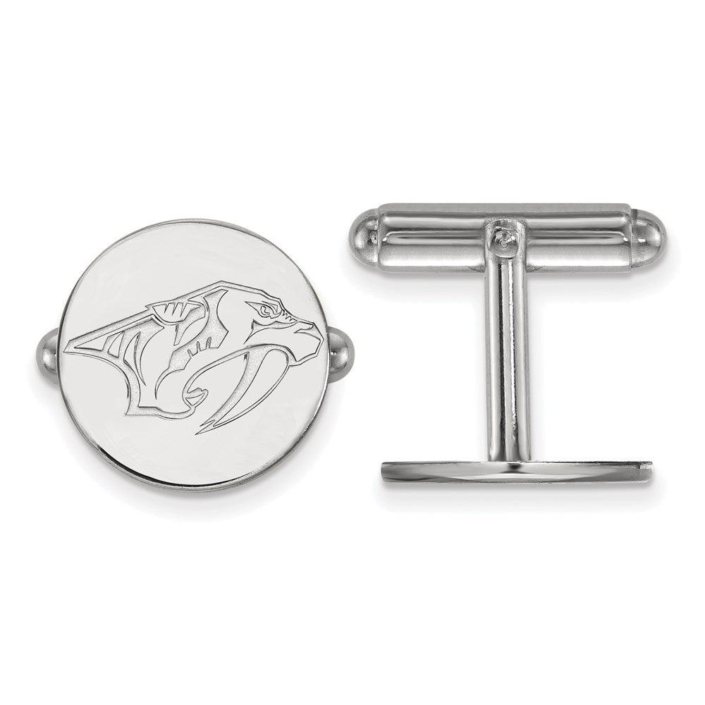 Sterlingsilber Rhodiniert Nhl Logoart Nashville Predators Manschette Knöpfe