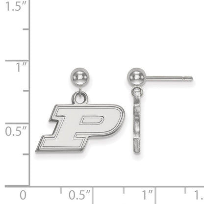 Sterlingsilber Rhodiniert Logoart Purdue University Buchstabe P Hängend Kugel Ohrstecker