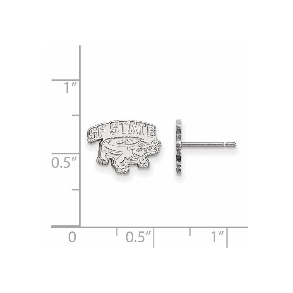 Sterlingsilber Rhodiniert Logoart San Francisco State University Extra Klein Ohrstecker