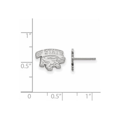 Sterlingsilber Rhodiniert Logoart San Francisco State University Extra Klein Ohrstecker