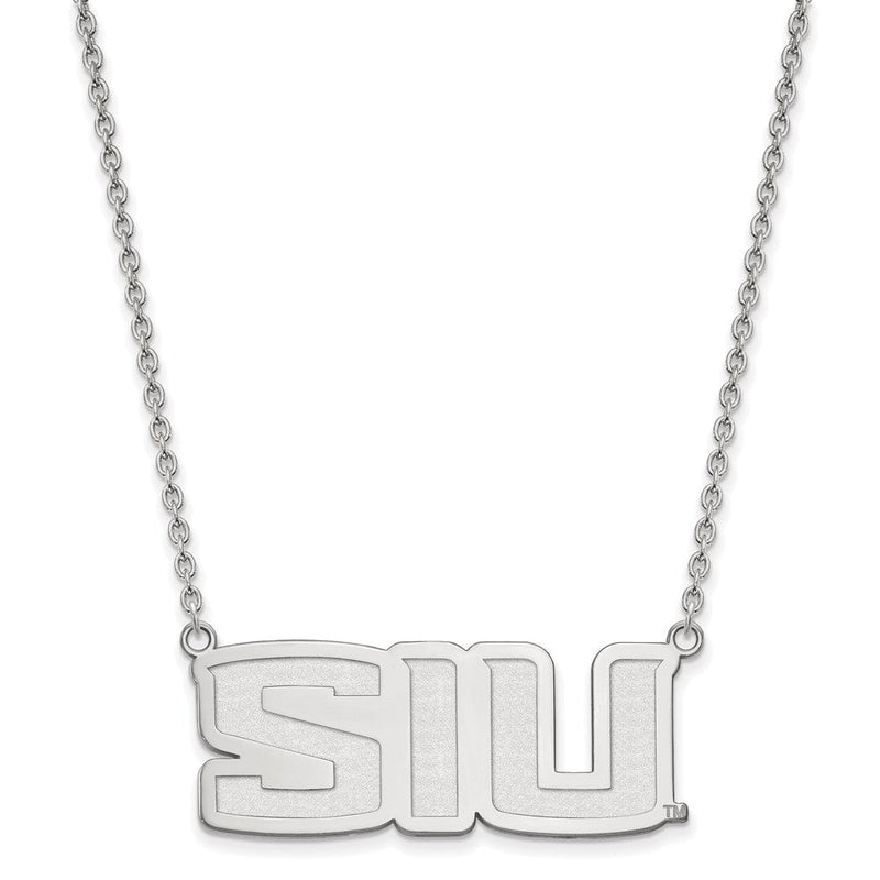 Sterlingsilber Rhodiniert Logoart Southern Illinois University S I U Groß Anhänger 18 Zoll Halskette