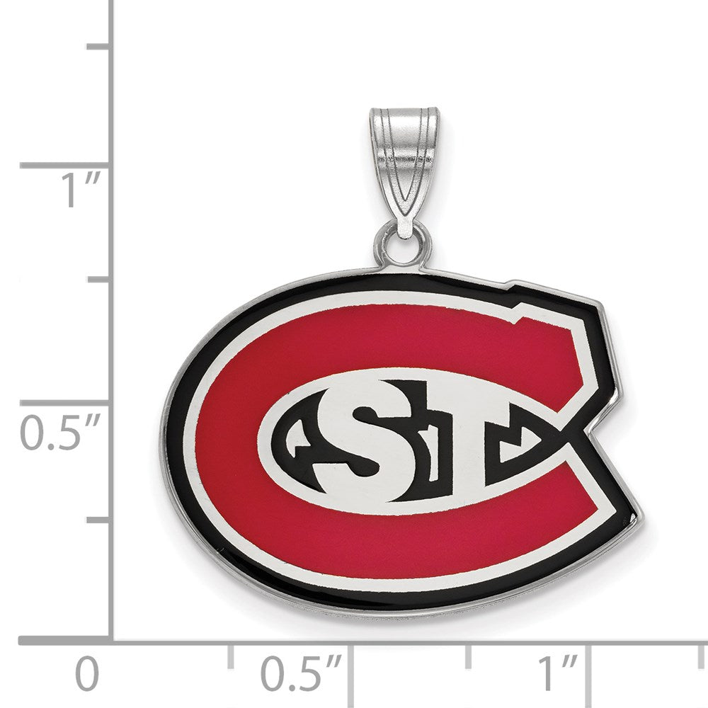 Sterlingsilber Rhodiniert Logoart St. Cloud State University Groß Emailliert Anhänger