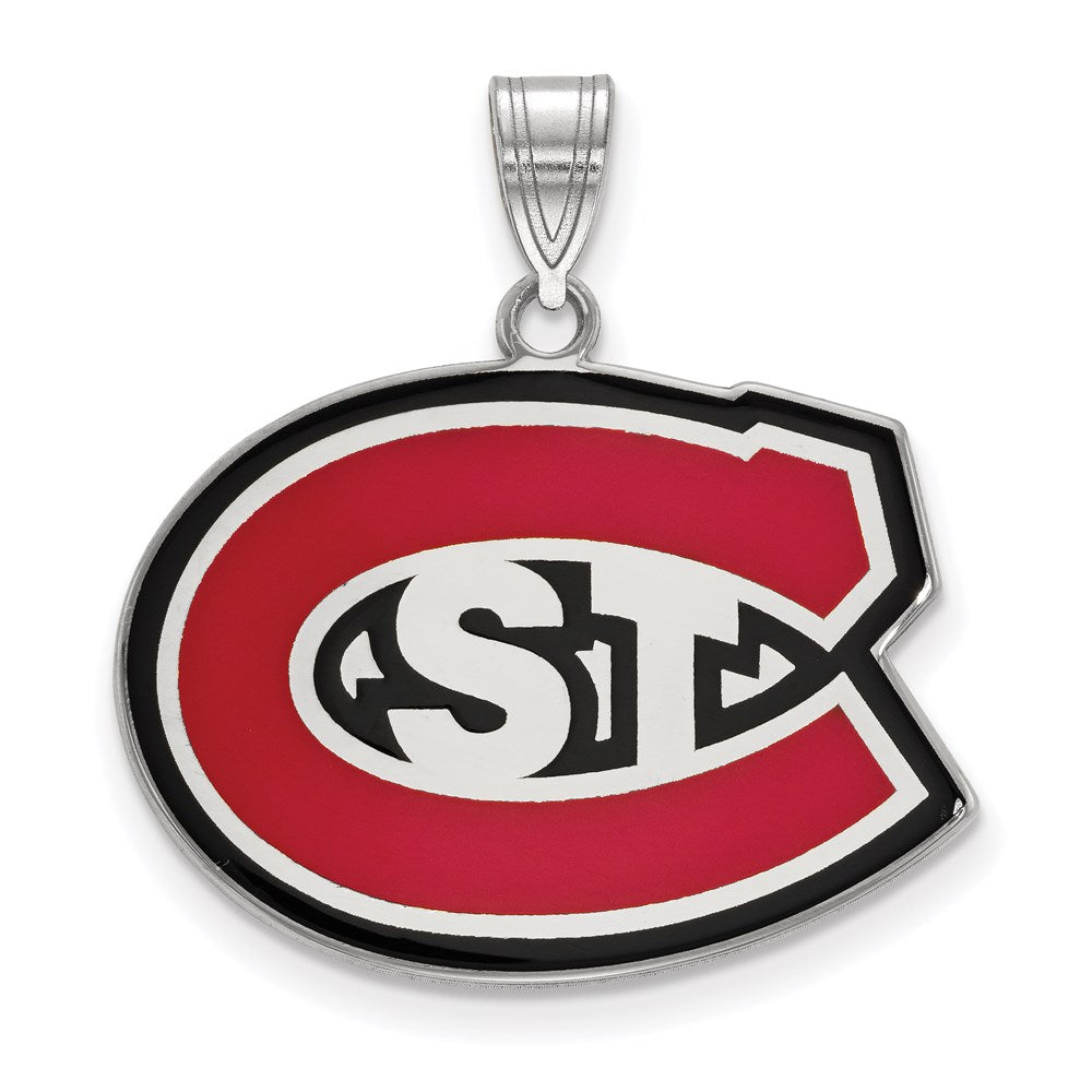 Sterlingsilber Rhodiniert Logoart St. Cloud State University Groß Emailliert Anhänger
