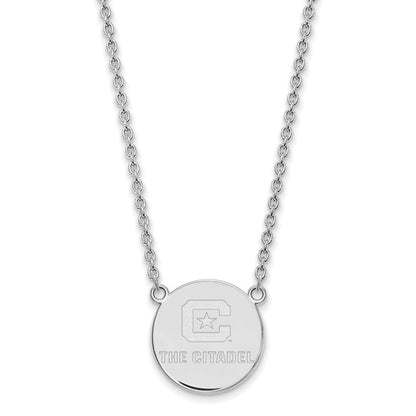 Sterlingsilber Rhodiniert Logoart The Citadel Groß Anhänger Halskette
