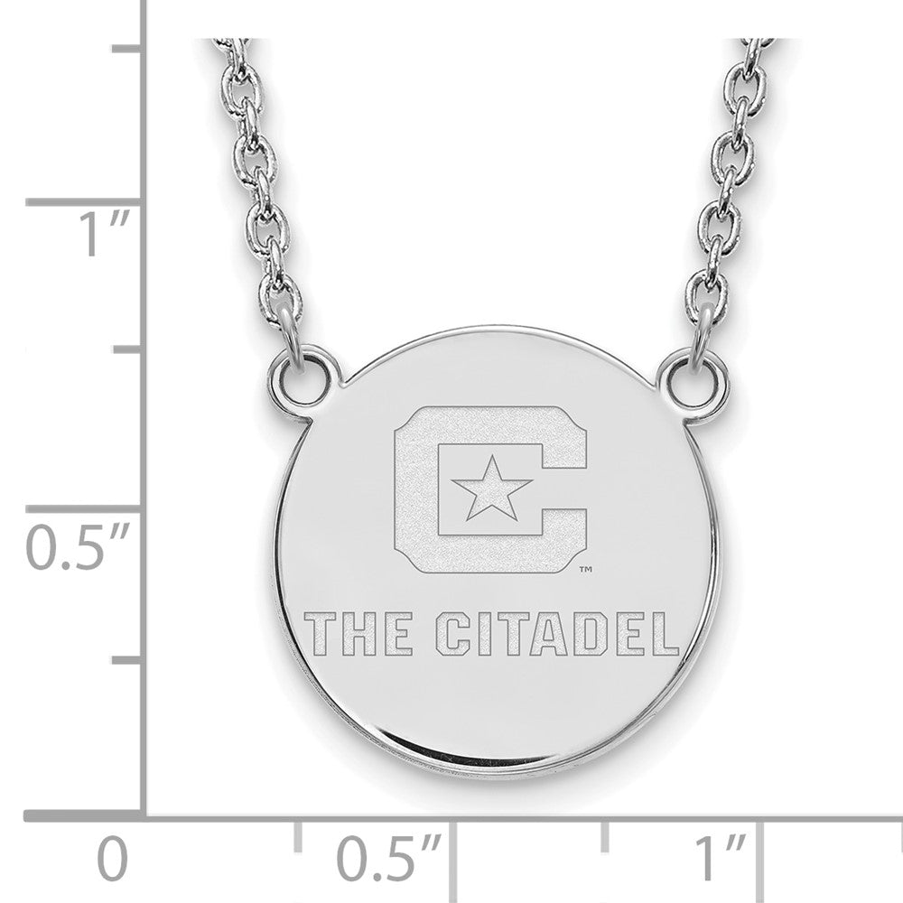 Sterlingsilber Rhodiniert Logoart The Citadel Groß Anhänger Halskette