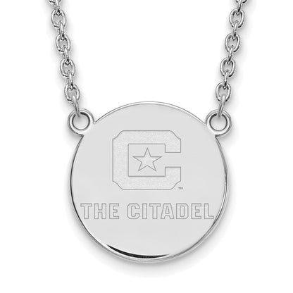 Sterlingsilber Rhodiniert Logoart The Citadel Groß Anhänger Halskette