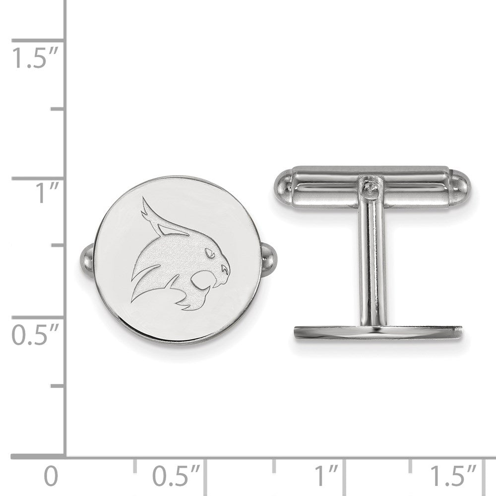 Sterlingsilber Rhodiniert Logoart Texas State University Manschette Knöpfe