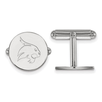 Sterlingsilber Rhodiniert Logoart Texas State University Manschette Knöpfe