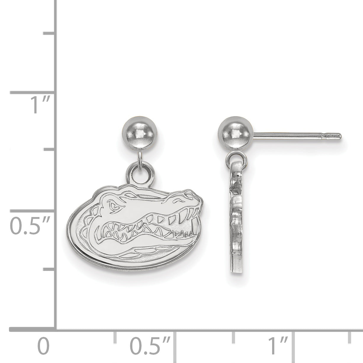 Sterlingsilber Rhodiniert Logoart University Of Florida Hängend Kugel Ohrstecker