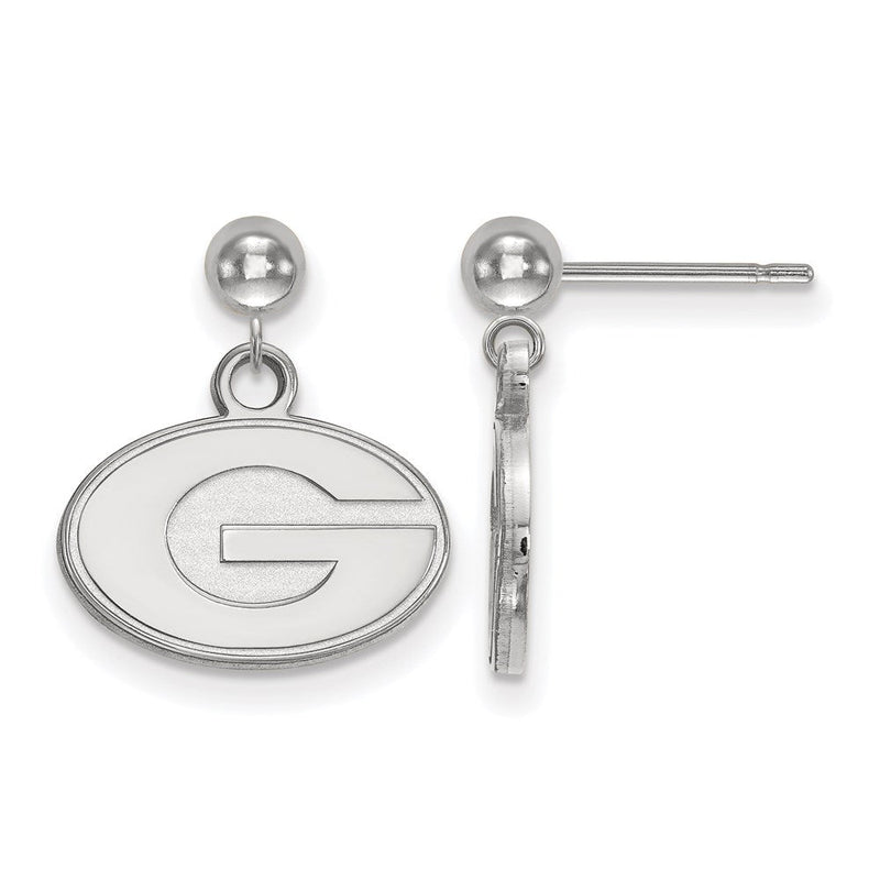Sterlingsilber Rhodiniert Logoart University Of Georgia Buchstabe G Hängend Kugel Ohrstecker