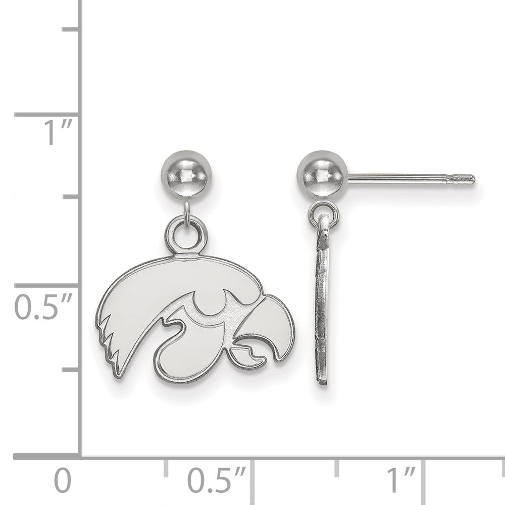 Sterlingsilber Rhodiniert Logoart University Of Iowa Hawk Hängend Kugel Ohrstecker