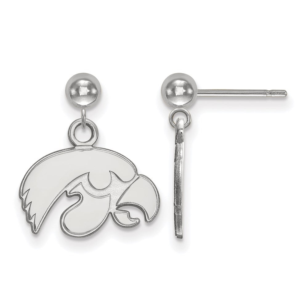 Sterlingsilber Rhodiniert Logoart University Of Iowa Hawk Hängend Kugel Ohrstecker