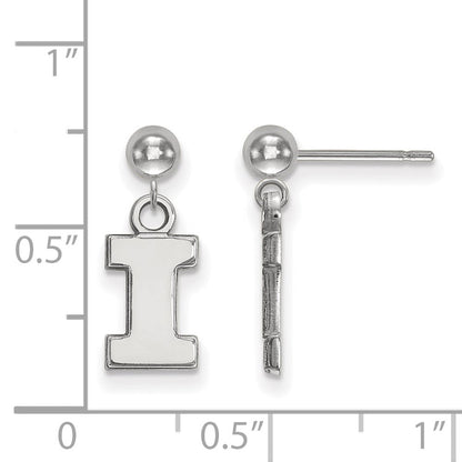 Sterlingsilber Rhodiniert Logoart University Of Illinois Buchstabe I Hängend Kugel Ohrstecker