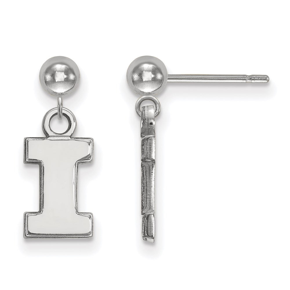 Sterlingsilber Rhodiniert Logoart University Of Illinois Buchstabe I Hängend Kugel Ohrstecker