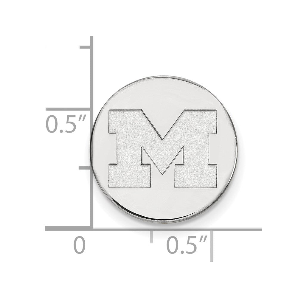 14K Weißgold Logoart University Of Michigan Buchstabe M Anstecknadel