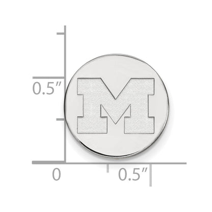 14K Weißgold Logoart University Of Michigan Buchstabe M Anstecknadel