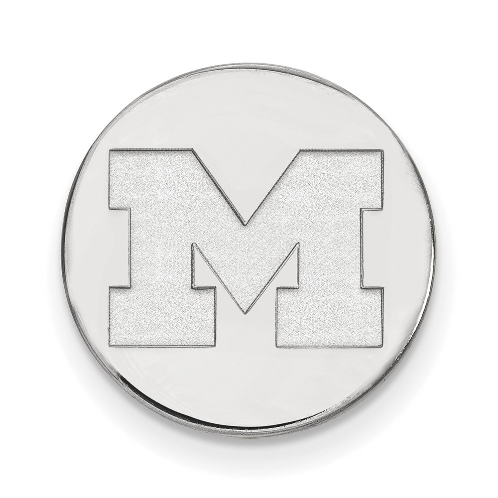 14K Weißgold Logoart University Of Michigan Buchstabe M Anstecknadel