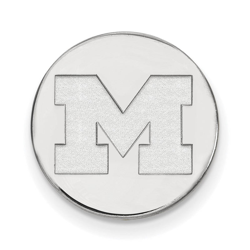 14K Weißgold Logoart University Of Michigan Buchstabe M Anstecknadel
