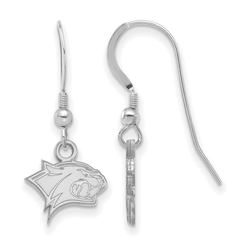 Sterlingsilber Rhodiniert Logoart University Of New Hampshire Wildkatze Extra Klein Hängend Draht Ohrringe