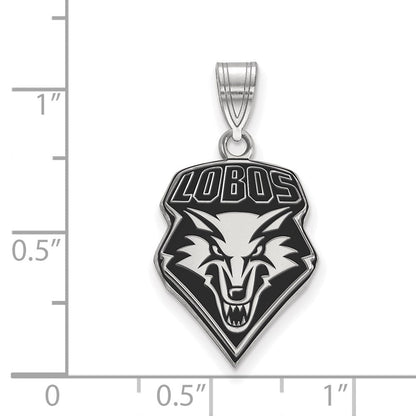 Sterlingsilber Rhodiniert Logoart University Of New Mexico Lobos Groß Emailliert Anhänger