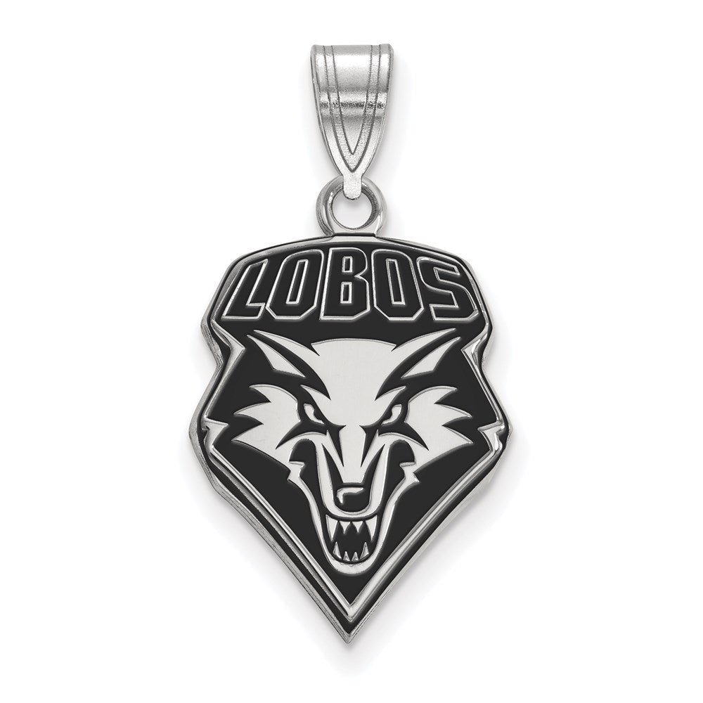 Sterlingsilber Rhodiniert Logoart University Of New Mexico Lobos Groß Emailliert Anhänger