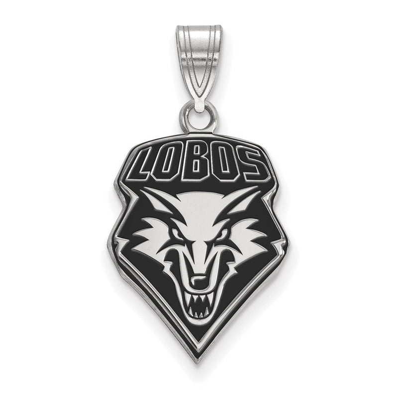Sterlingsilber Rhodiniert Logoart University Of New Mexico Lobos Groß Emailliert Anhänger