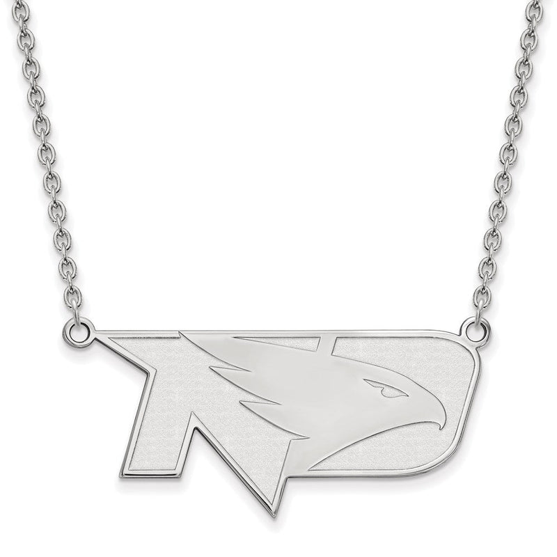 Sterlingsilber Rhodiniert Logoart University Of North Dakota Groß Anhänger 18 Zoll Halskette