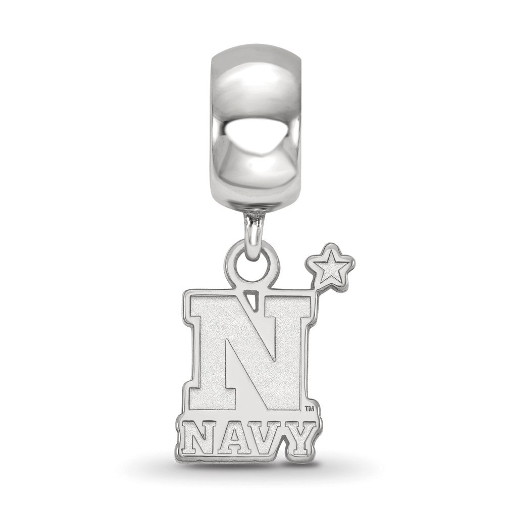 Sterlingsilber Rhodiniert Logoart Us Naval Akademie Klein Hängend Perle