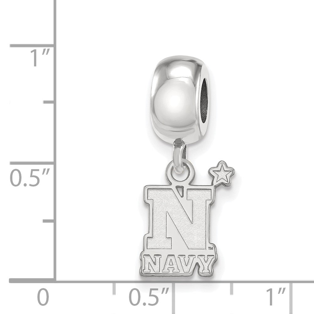 Sterlingsilber Rhodiniert Logoart Us Naval Akademie Klein Hängend Perle