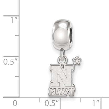 Sterlingsilber Rhodiniert Logoart Us Naval Akademie Klein Hängend Perle