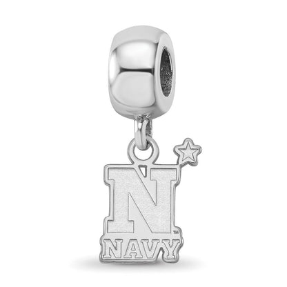 Sterlingsilber Rhodiniert Logoart Us Naval Akademie Klein Hängend Perle