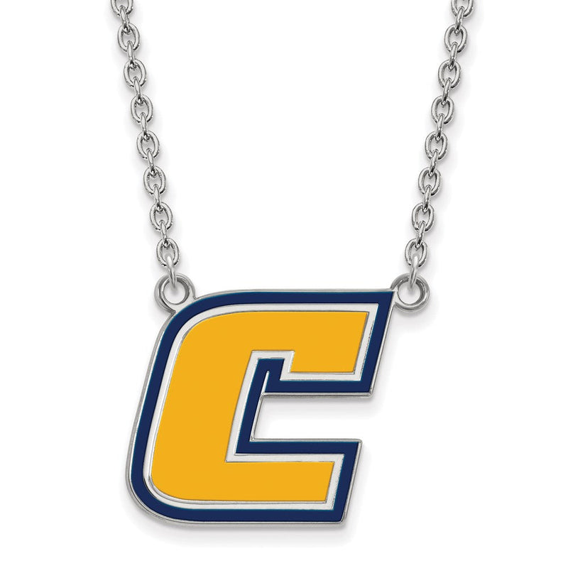 Sterlingsilber Rhodiniert Logoart University Of Tennessee At Chattanooga Buchstabe C Groß Emailliert Anhänger 18 Zoll Halskette