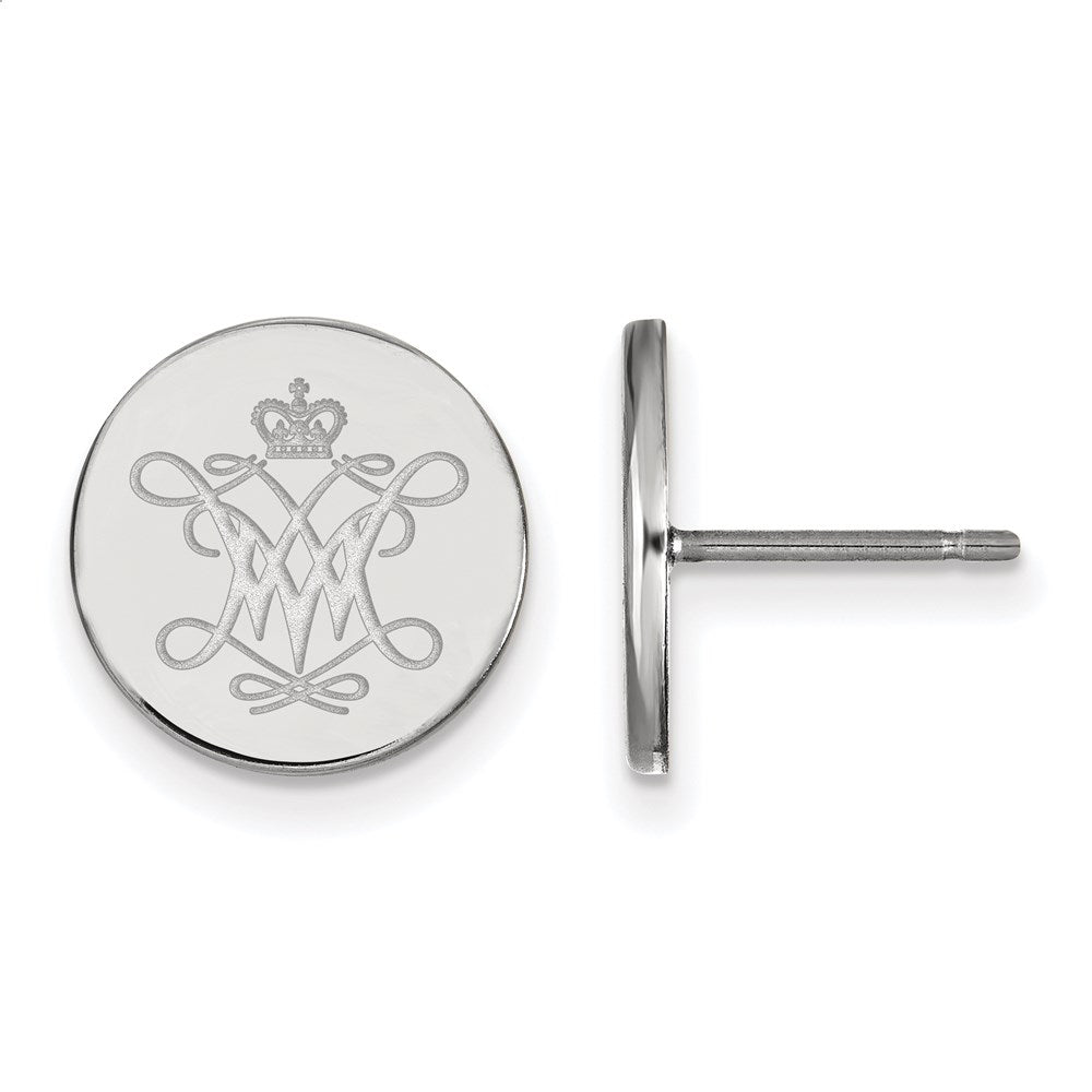Sterlingsilber Rhodiniert Logoart College Of William und Mary Extra Klein Plättchen Ohrringe