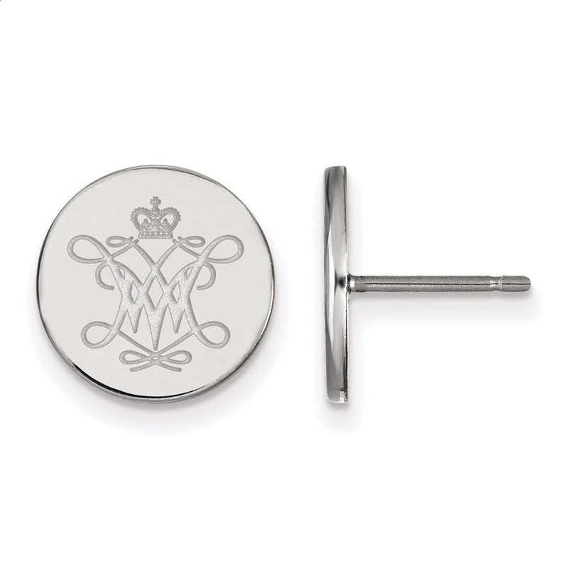 Sterlingsilber Rhodiniert Logoart College Of William und Mary Extra Klein Plättchen Ohrringe